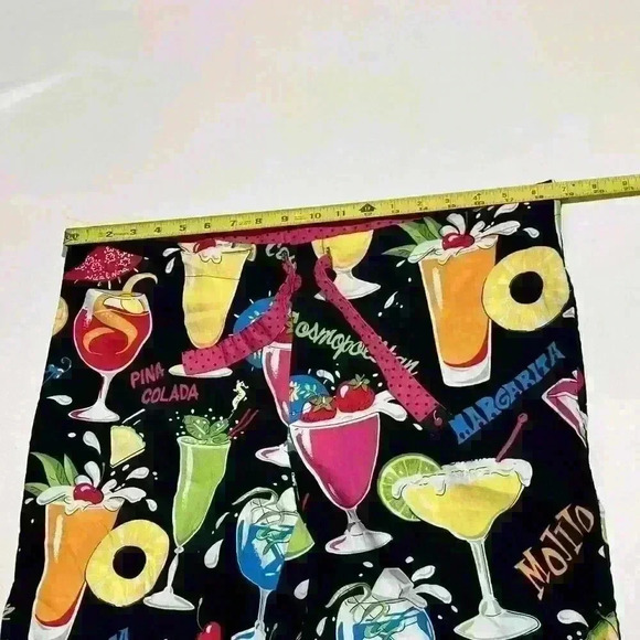 Y2K Nick & Nora Cocktail Martini Tropical Drinks Pajama Shorts Small Womens - Picture 4 of 10